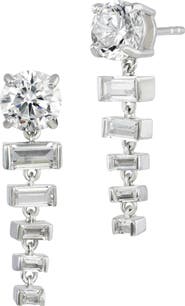 SAVVY CIE JEWELS Graduated Cubic Zirconia Drop Earrings