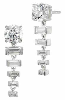 SAVVY CIE JEWELS Graduated Cubic Zirconia Drop Earrings