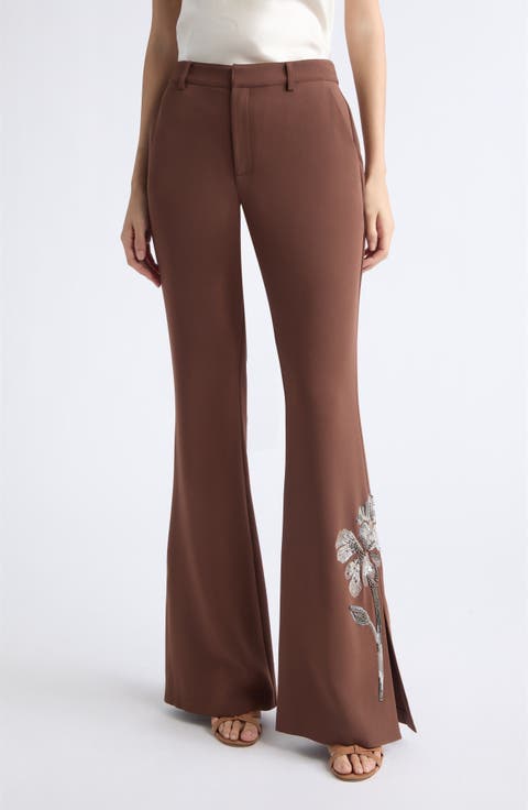 Jaxyn Gilded Peony Flared Pants