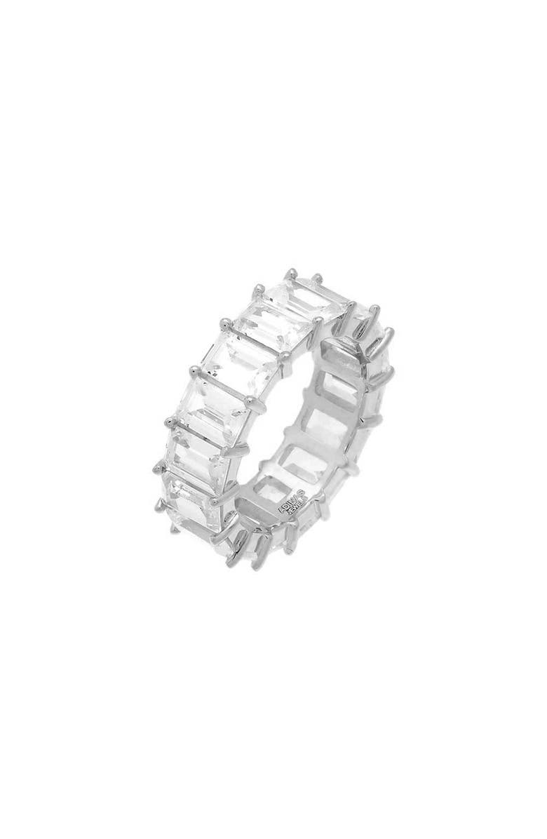 BY ADINA EDEN Emerald Cut Eternity Band, Main, color, Silver