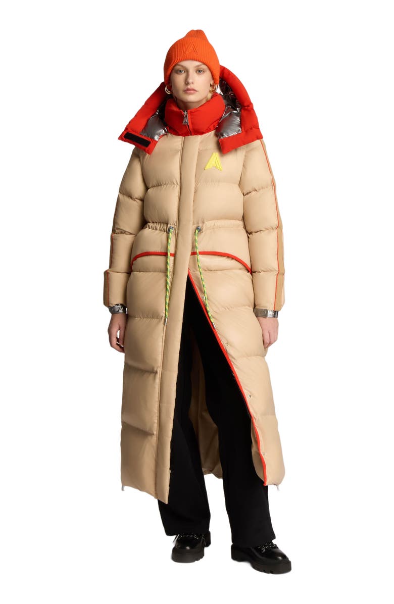Alpenhaus Tingwick 2-in-1 Maxi Puffer with Removable Sleeves, Main, color, Sandstone
