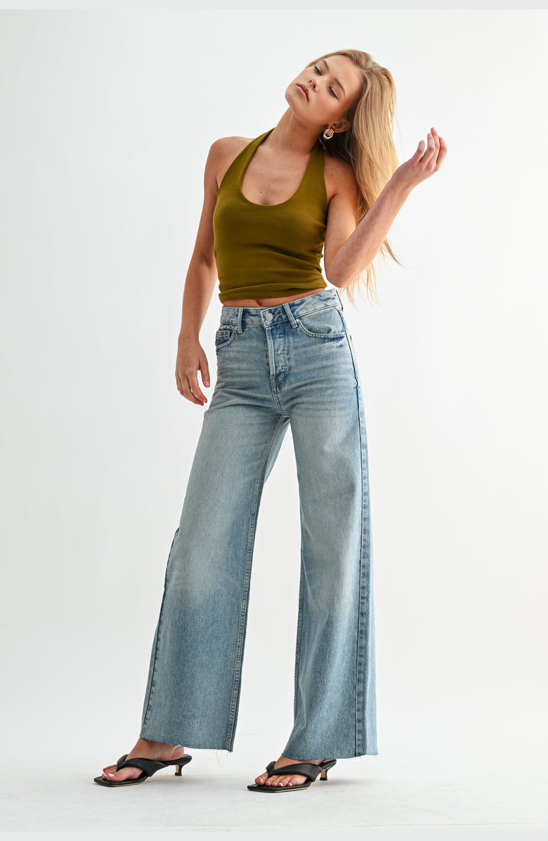 Jemina Denim Beach-to-Bar Pant, Alternate, color, Light Blue Wash