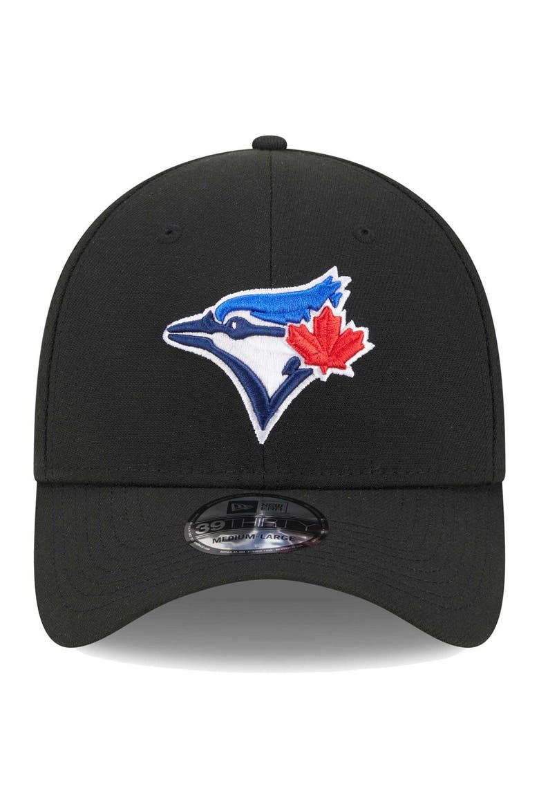 Men's New Era Black Toronto Blue Jays Logo 39THIRTY Flex Hat, Alternate, color, Black