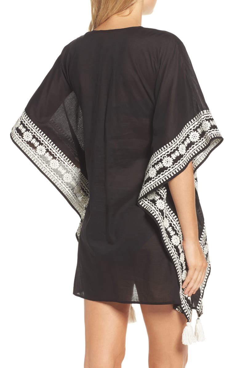 Tory Burch Ravena Shibori Stripe Cover-Up Caftan, Alternate, color,