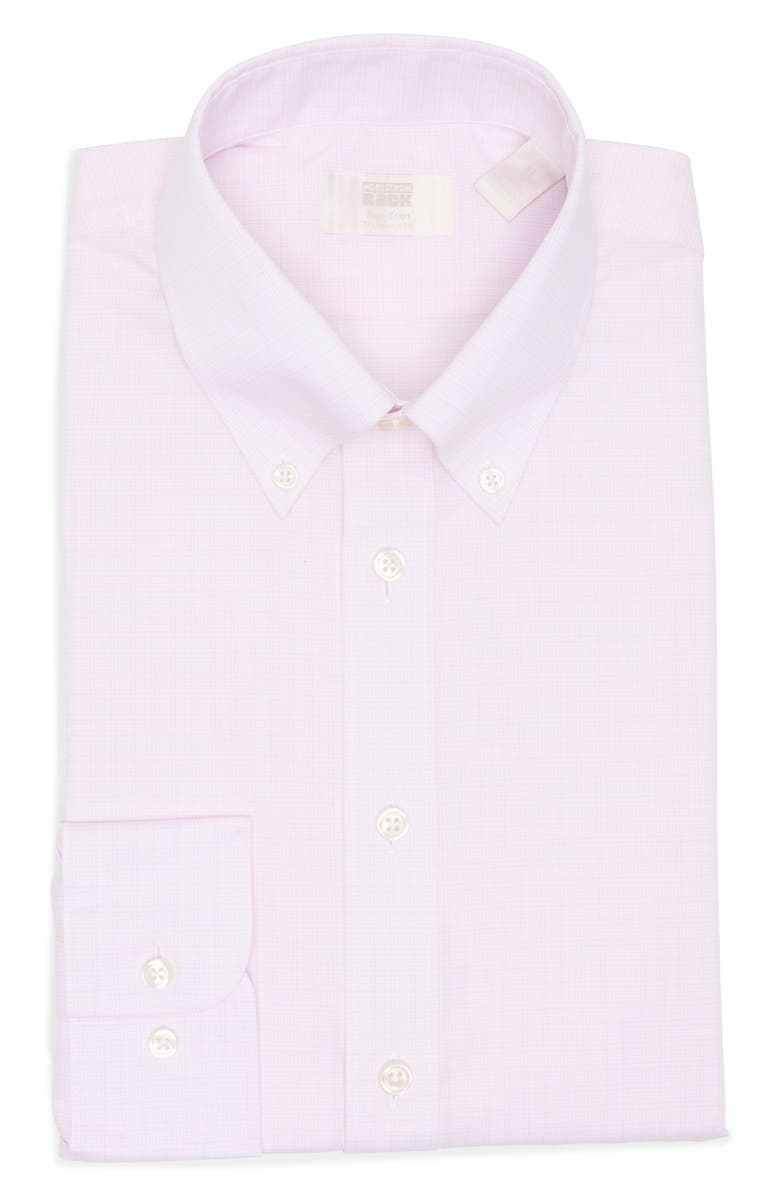 NORDSTROM RACK Traditional Fit Bradford Plaid Non-Iron Button-Up Shirt, Alternate, color, Pink Bradford Plaid