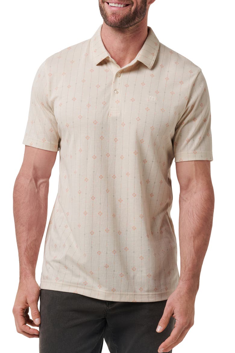 Deco Floral Medallion Polo, Main, color, MOONBEAM