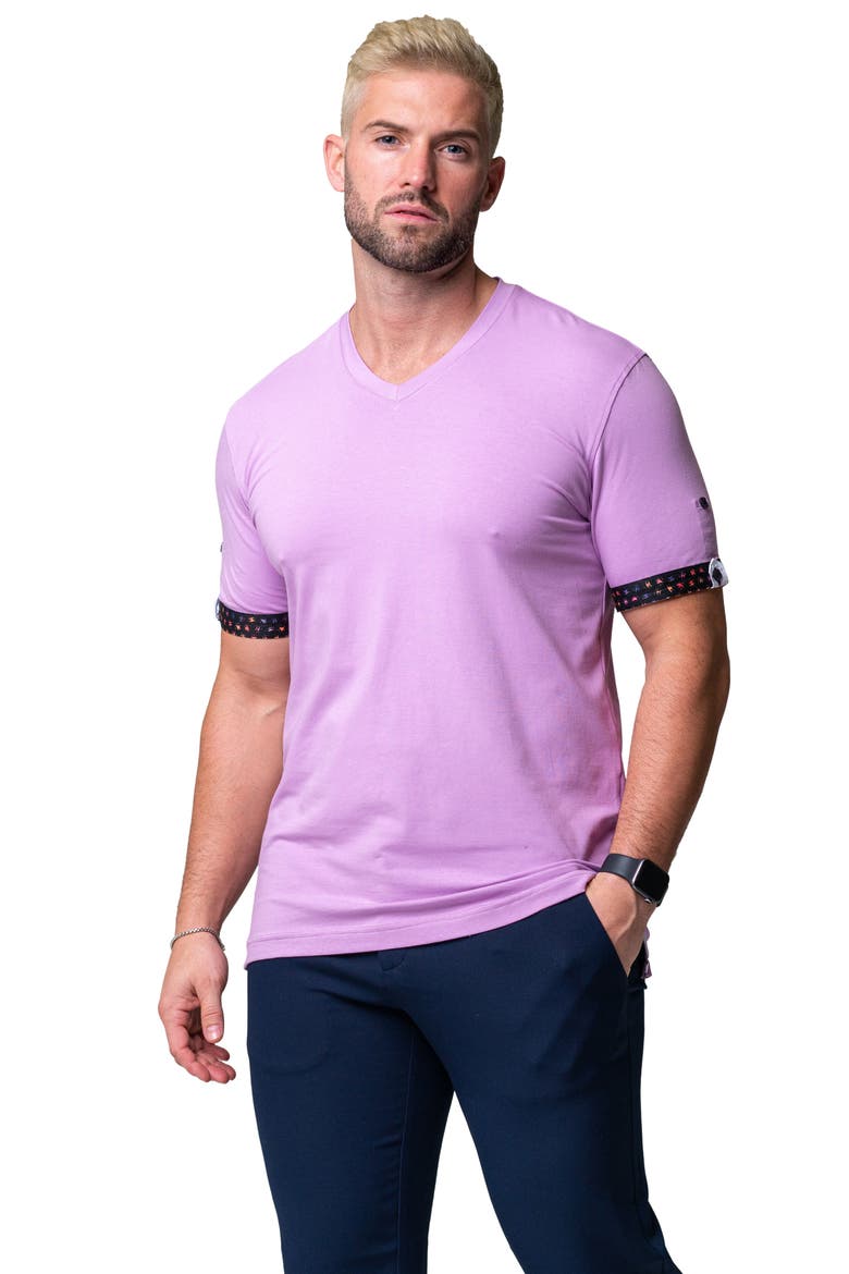 Vivaldi Solid Peace Purple V-Neck T-Shirt, Alternate, color, PURPLE