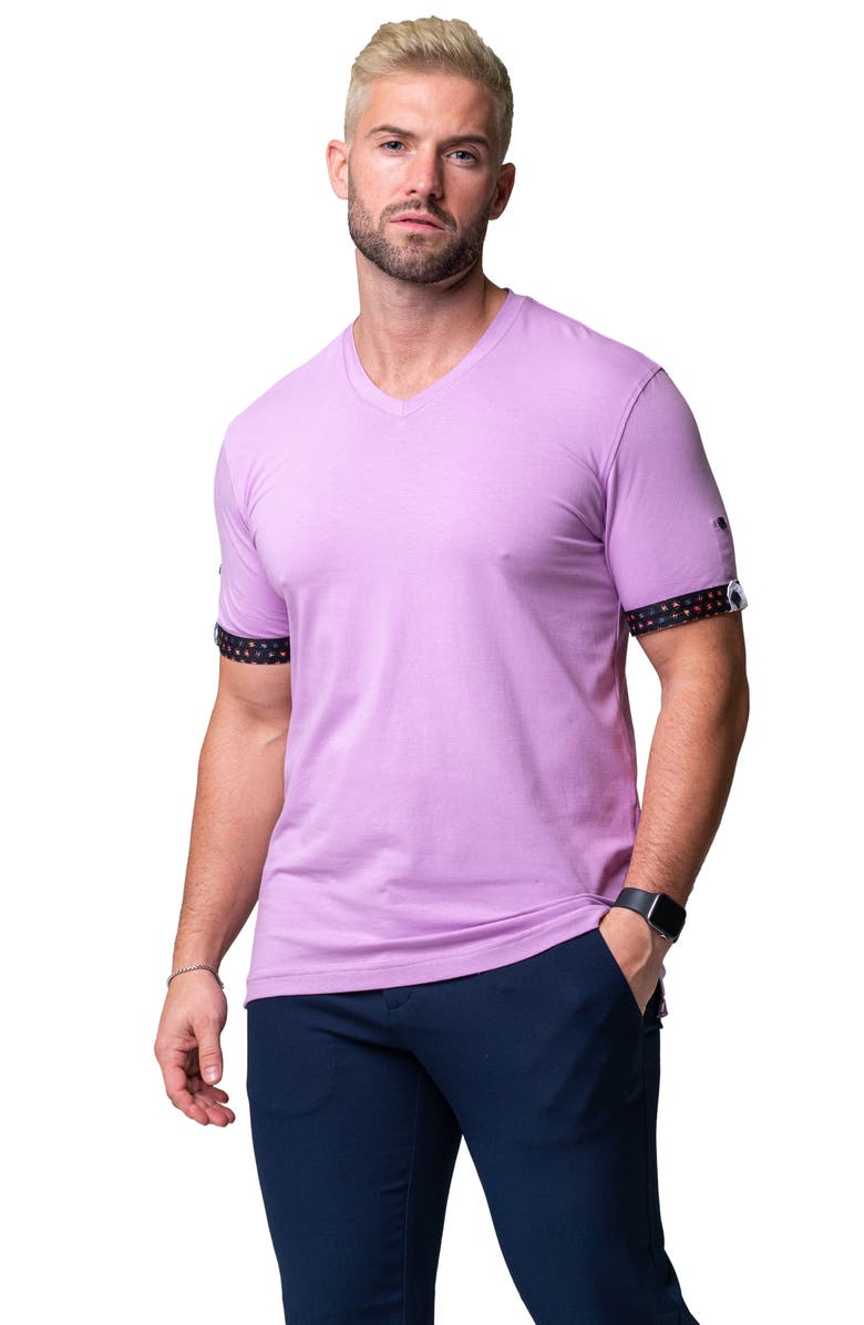 Maceoo Vivaldi Solid Peace Purple V-Neck T-Shirt, Alternate, color, Purple