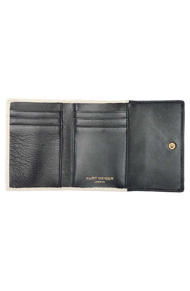 Kurt Geiger London Quilted Leather Flap Wallet, Alternate, color, Charcoal