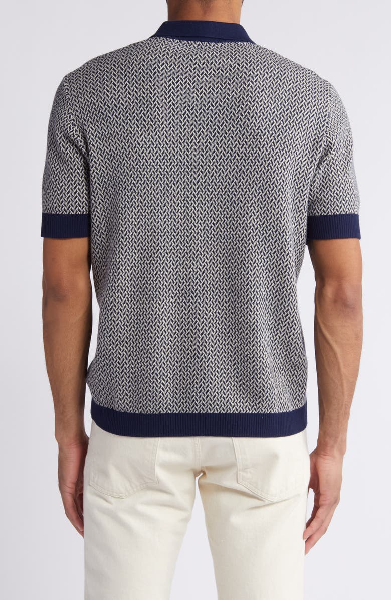 Percival Casa Martini Geo Jacquard Polo Sweater, Alternate, color, 