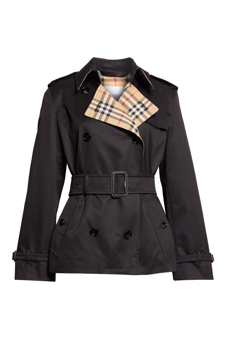 Lakefield Cotton Gabardine Trench Jacket, Main, color, BLACK