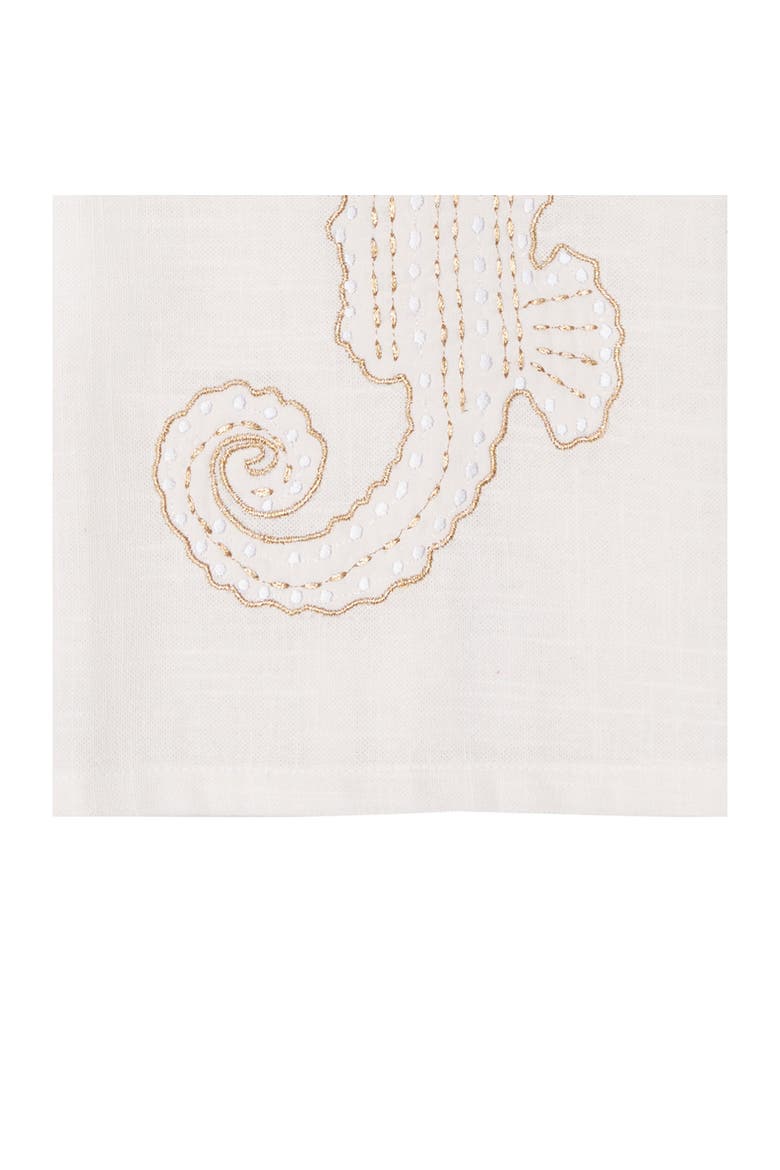 Gold Coast Seahorse 100% Cotton Handtowel, Alternate, color, White