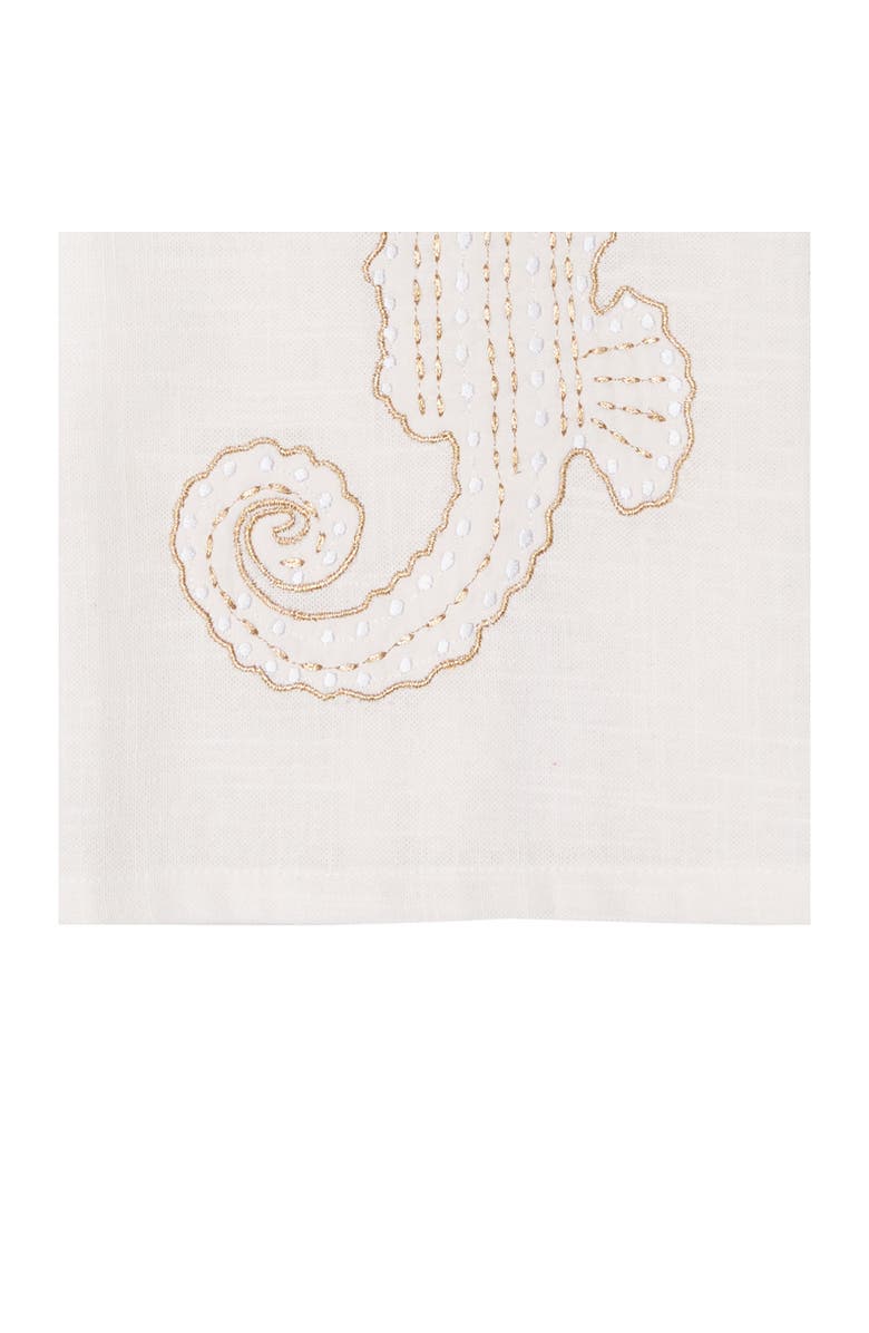 C&F Home Gold Coast Seahorse 100% Cotton Handtowel, Alternate, color, White