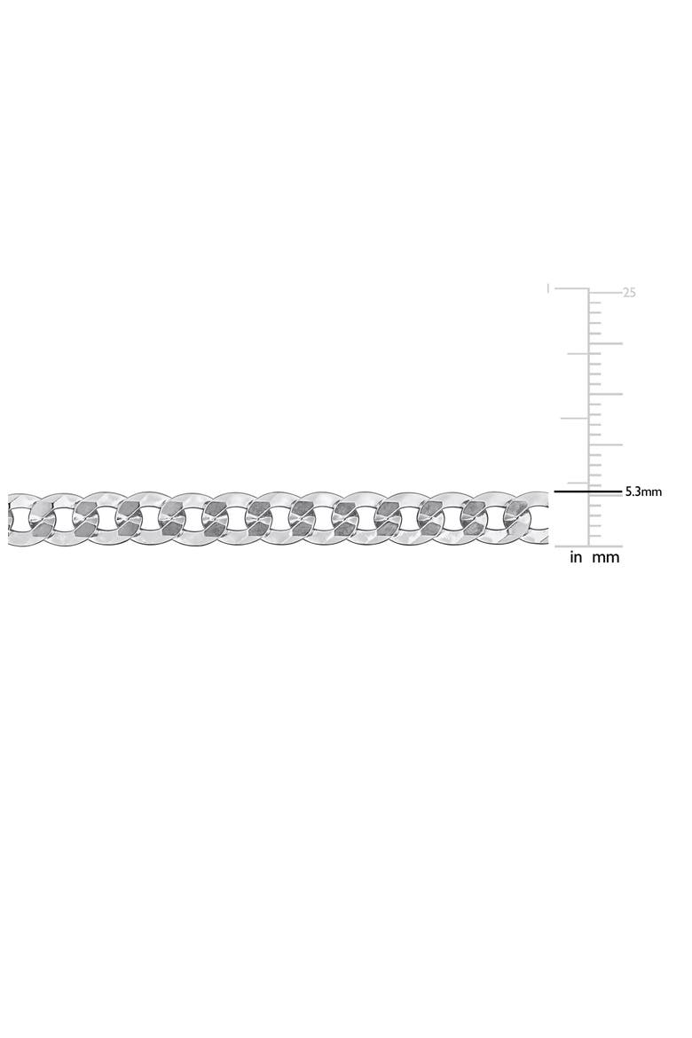 Diamond Cut Curb Chain Bracelet, Alternate, color, SILVER