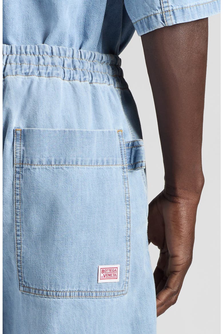 Bleached Denim Drawstring Waist Shorts, Alternate, color, 4946 LIGHT BLEACH