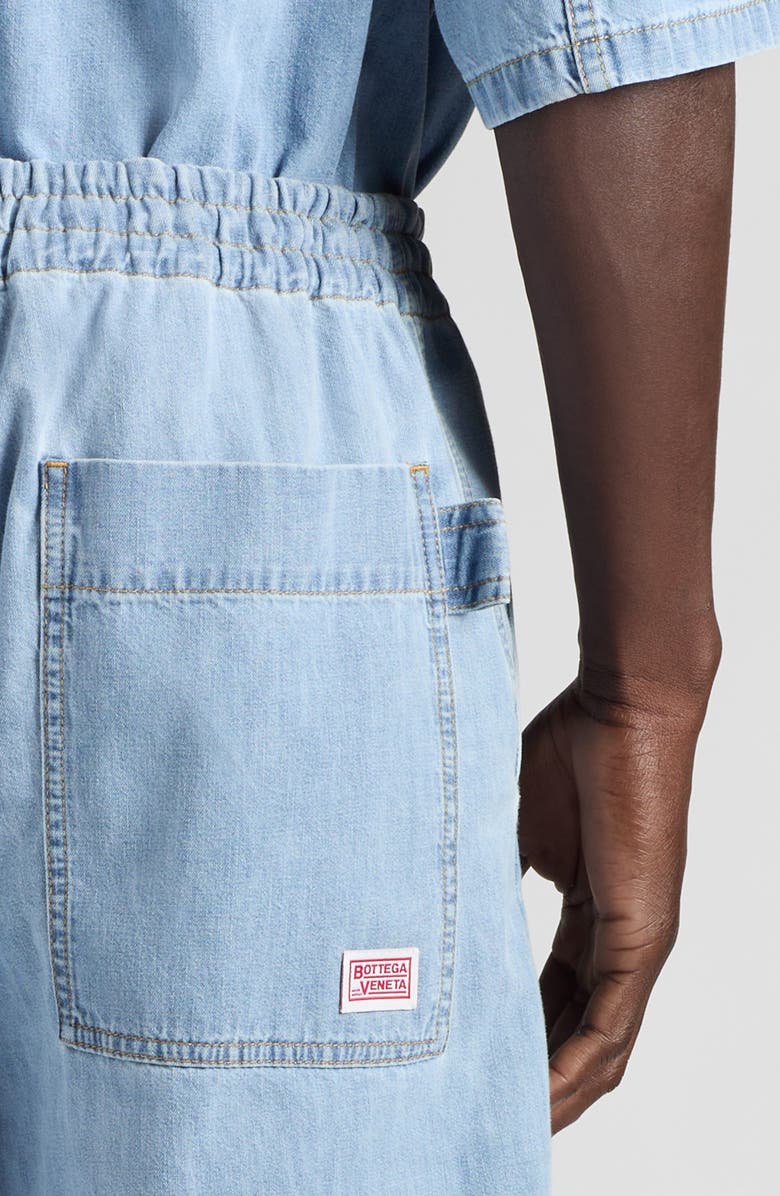 Bottega Veneta Bleached Denim Drawstring Waist Shorts, Alternate, color, 4946 Light Bleach