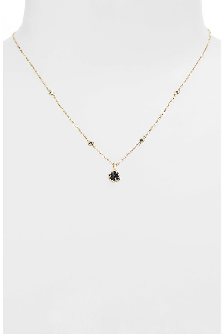 Nola Short Pendant Necklace, Alternate, color, BLACK DRUSY