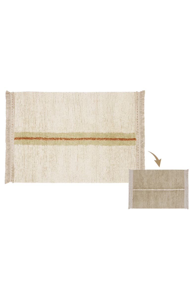 Lorena Canals Reversible Washable Rug Duetto Sage, Alternate, color, Olive