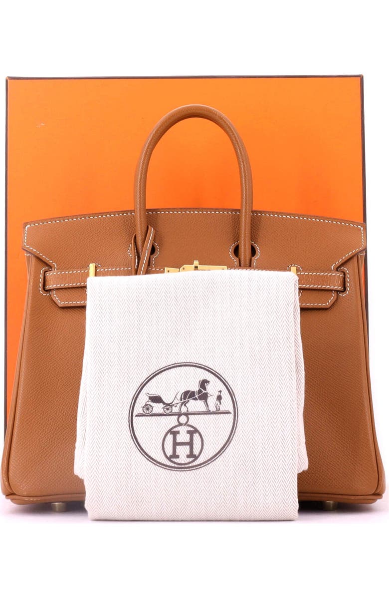 Pre-Owned Hermes Birkin Handbag Brown Epsom with Gold Hardware 25, Alternate, color, Gold