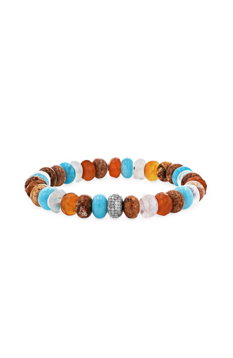 Sheryl Lowe Opal Summer Mix Bead Bracelet with Diamond Donut, Main, color, 