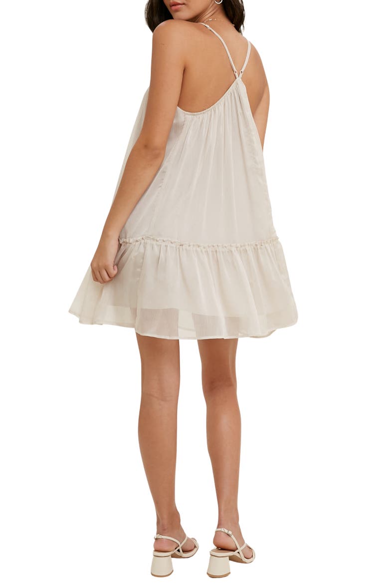 Chiffon Babydoll Minidress, Alternate, color, CHAMPAGNE