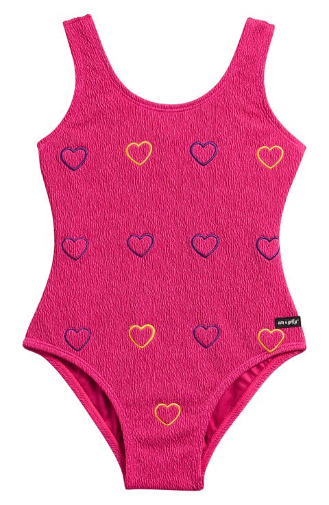 Kids' Embroidered One-Piece Swimsuit (Little Kid)