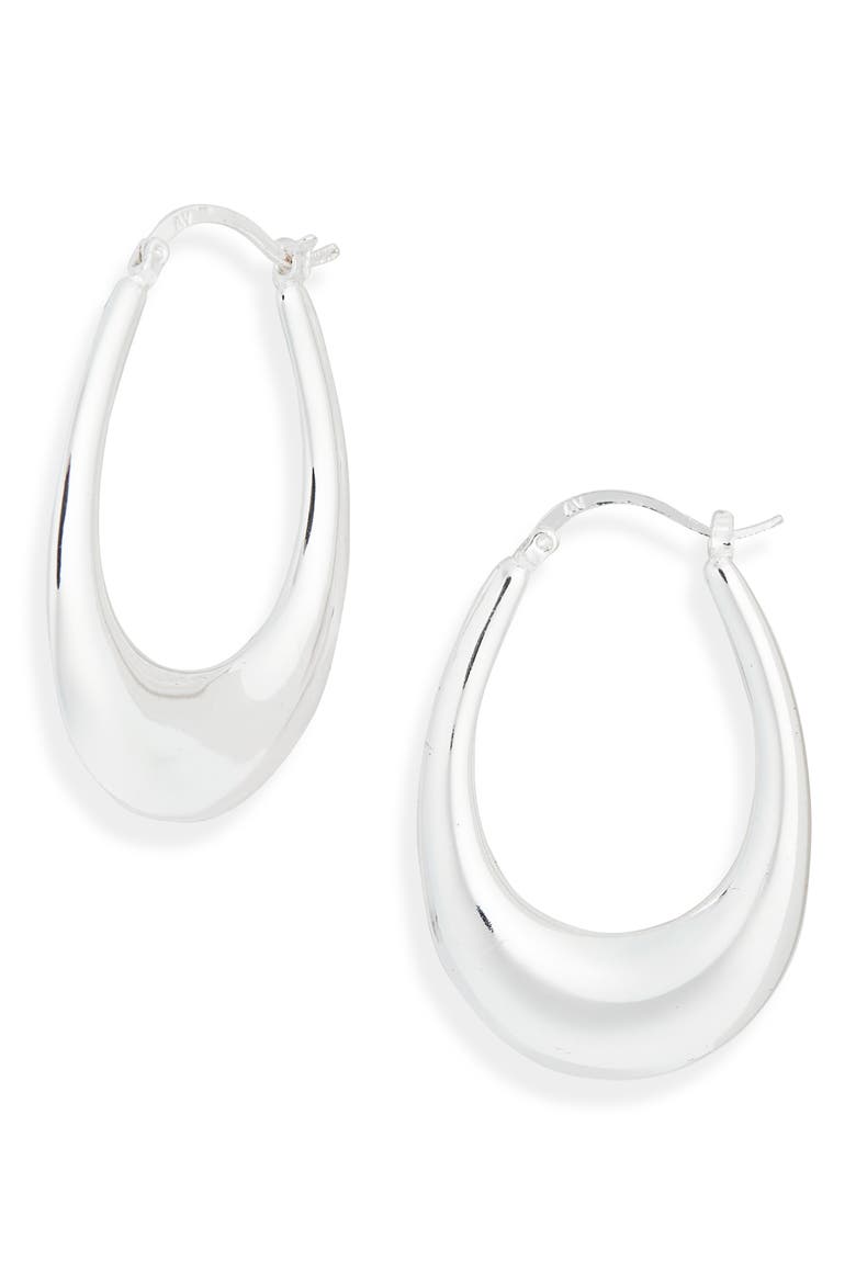 Tapered Hoop Earrings, Main, color, SILVER