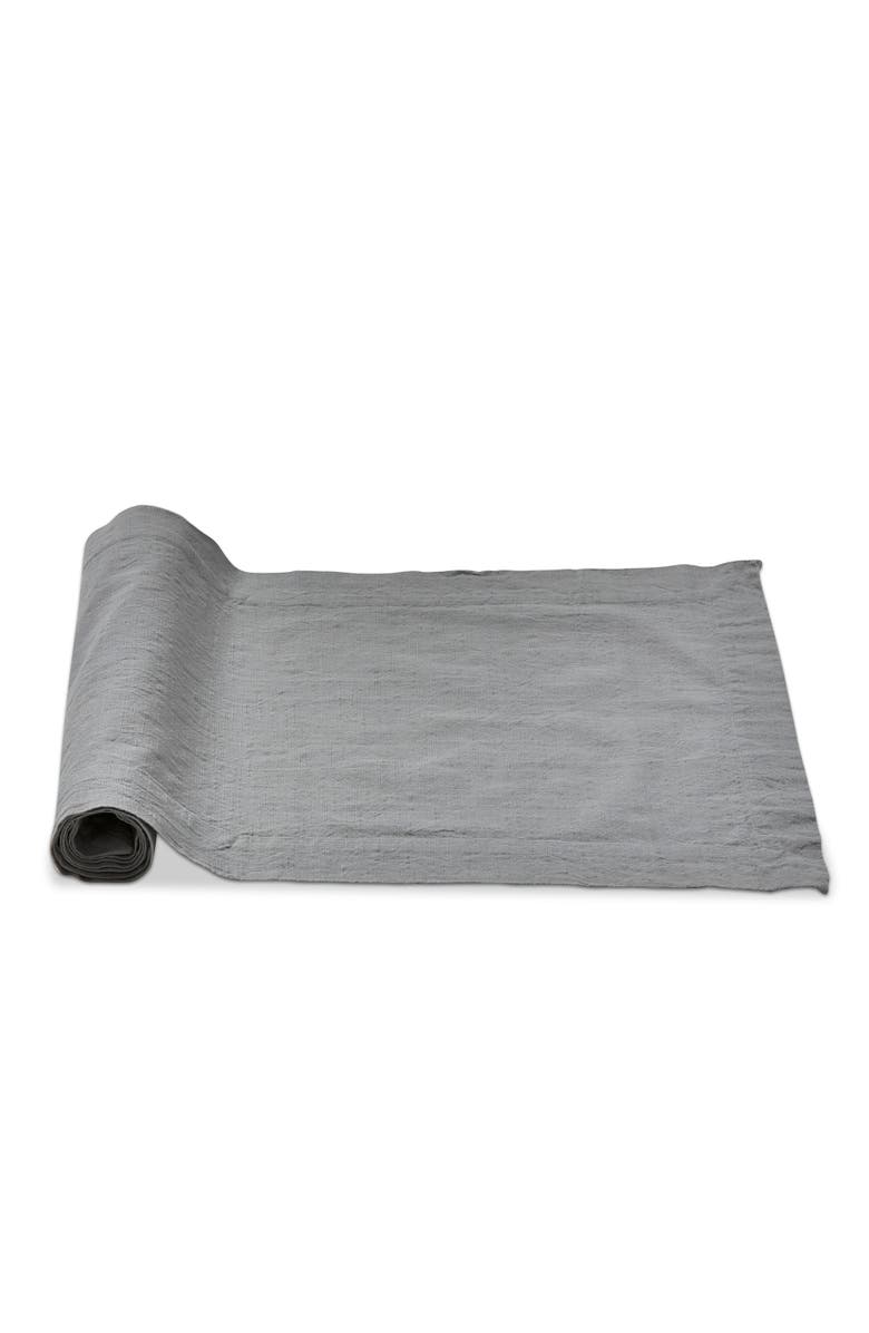 tag Threads Slub Runner Light Gray Cotton Table Runner Machine Washable, Main, color, Gray