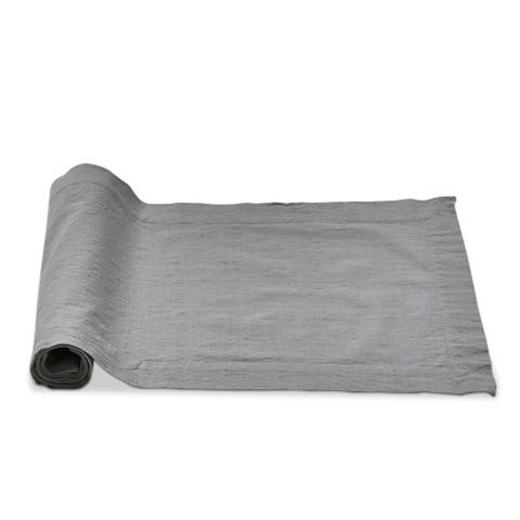 Threads Slub Runner Light Gray Cotton Table Runner Machine Washable