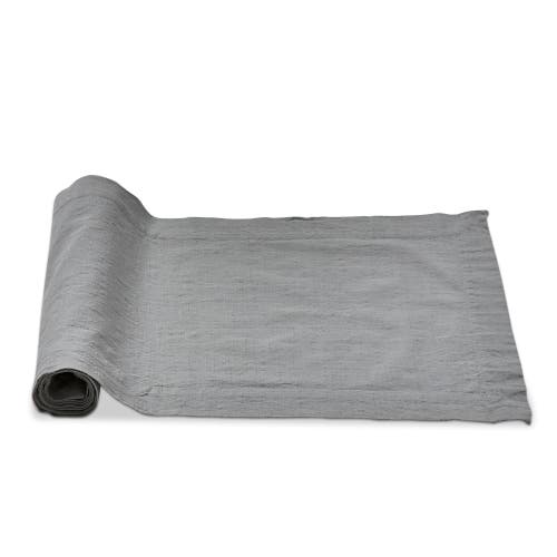 Tag Threads Slub Runner Light Gray Cotton Table Runner Machine Washable In Gray