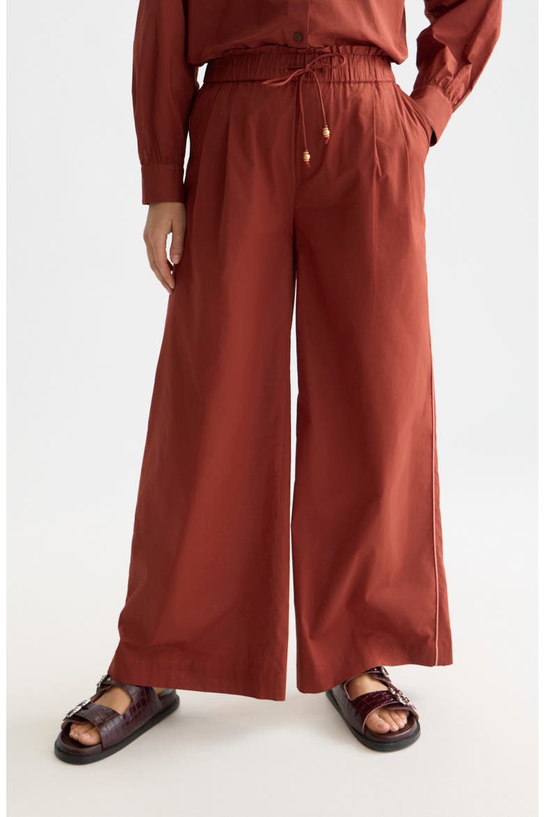 Cotton Voile Drawstring Pants, Main, color, BURNT HENNA