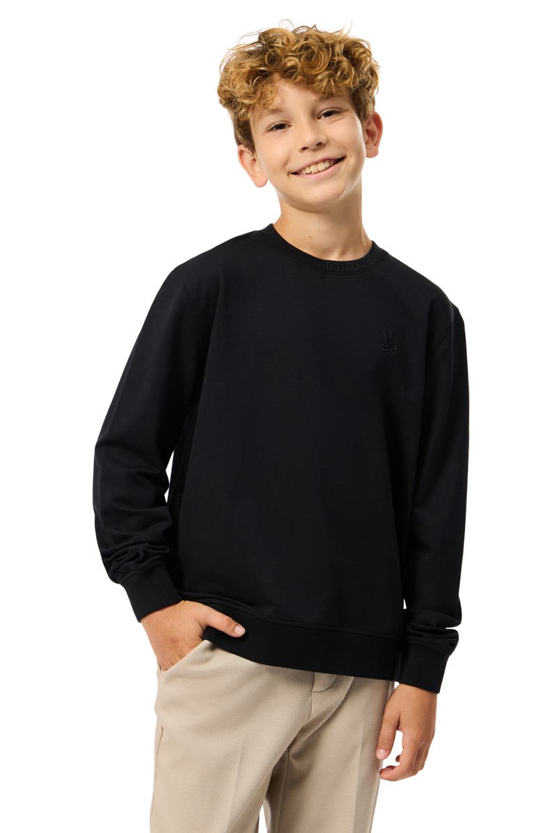 Psycho Bunny Kids' Duke Embroidered Sweatshirt, Alternate, color, Black