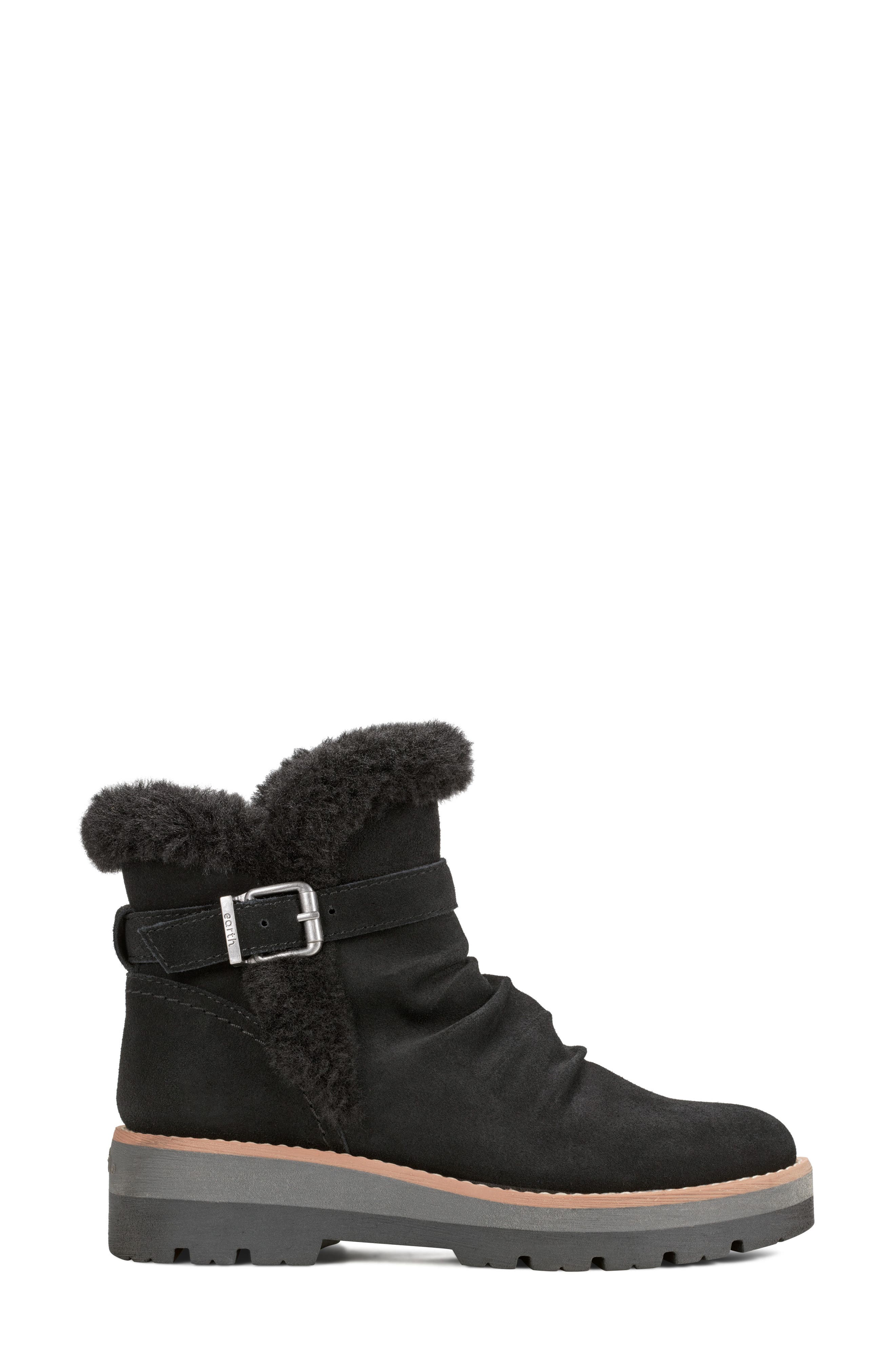 Earth<sup
®</sup
 Yara Waterproof Faux Fur Lined Bootie, Alternate, color, Black