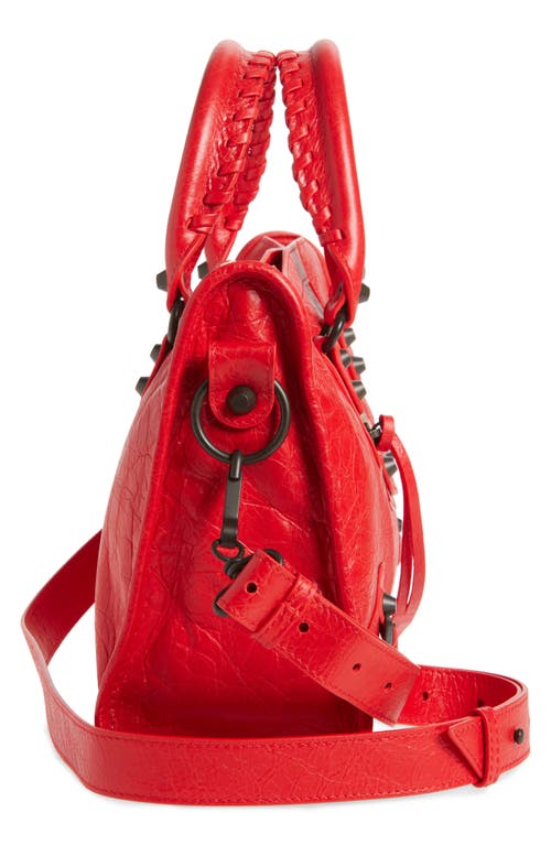 Balenciaga Small Le City Leather Satchel In 6506 Vermillion Red