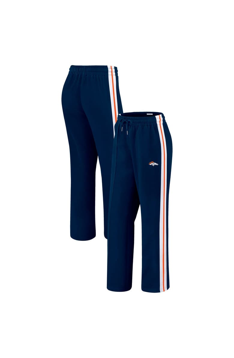 WEAR by Erin Andrews Women's WEAR by Erin Andrews Navy Denver Broncos Color-Block Straight Leg Pants, Main, color, Navy