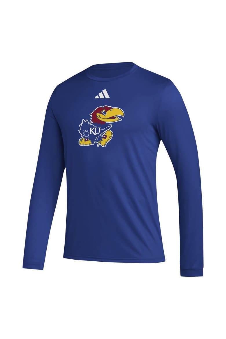 Men's adidas Royal Kansas Jayhawks Primary Locker Logo Pre-Game Long Sleeve T-Shirt, Alternate, color, Royal