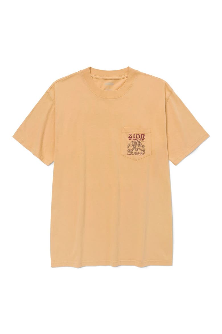Zion Puff Print Pocket T-Shirt, Alternate, color, Mustard