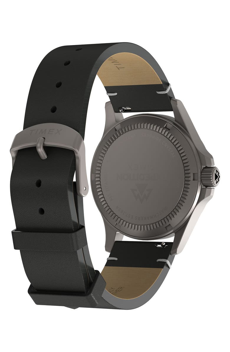 Timex<sup
®</sup
 Expedition Titanium Leather Strap Watch, 38mm, Alternate, color, 