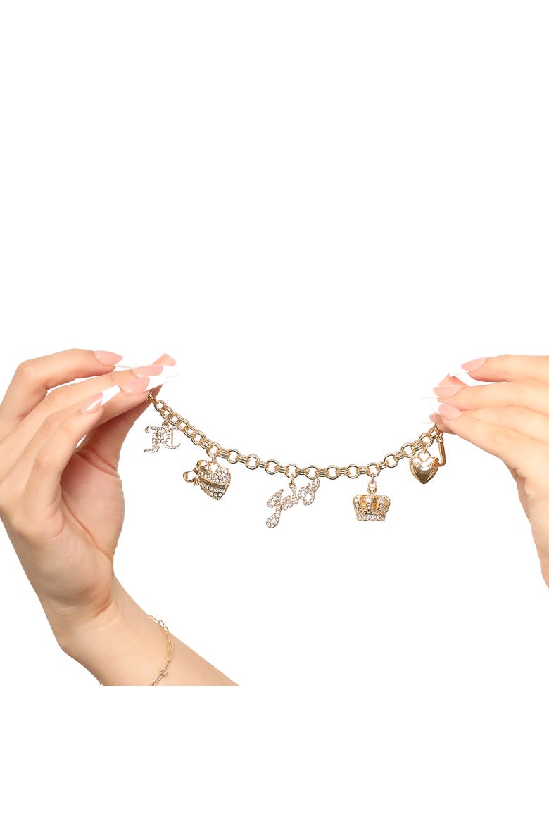 Gold-Tone Charm Bracelet with Pavé Accents, Alternate, color, Gold