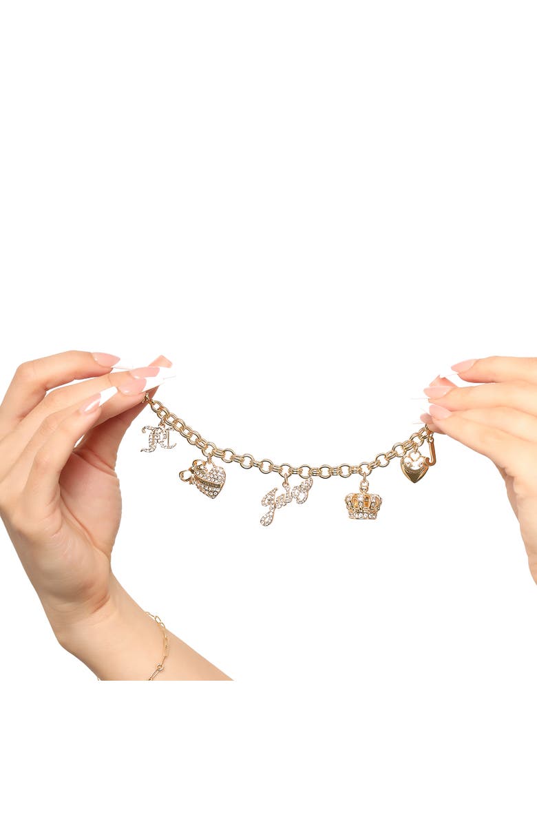 Juicy Couture Gold-Tone Charm Bracelet with Pavé Accents, Alternate, color, Gold