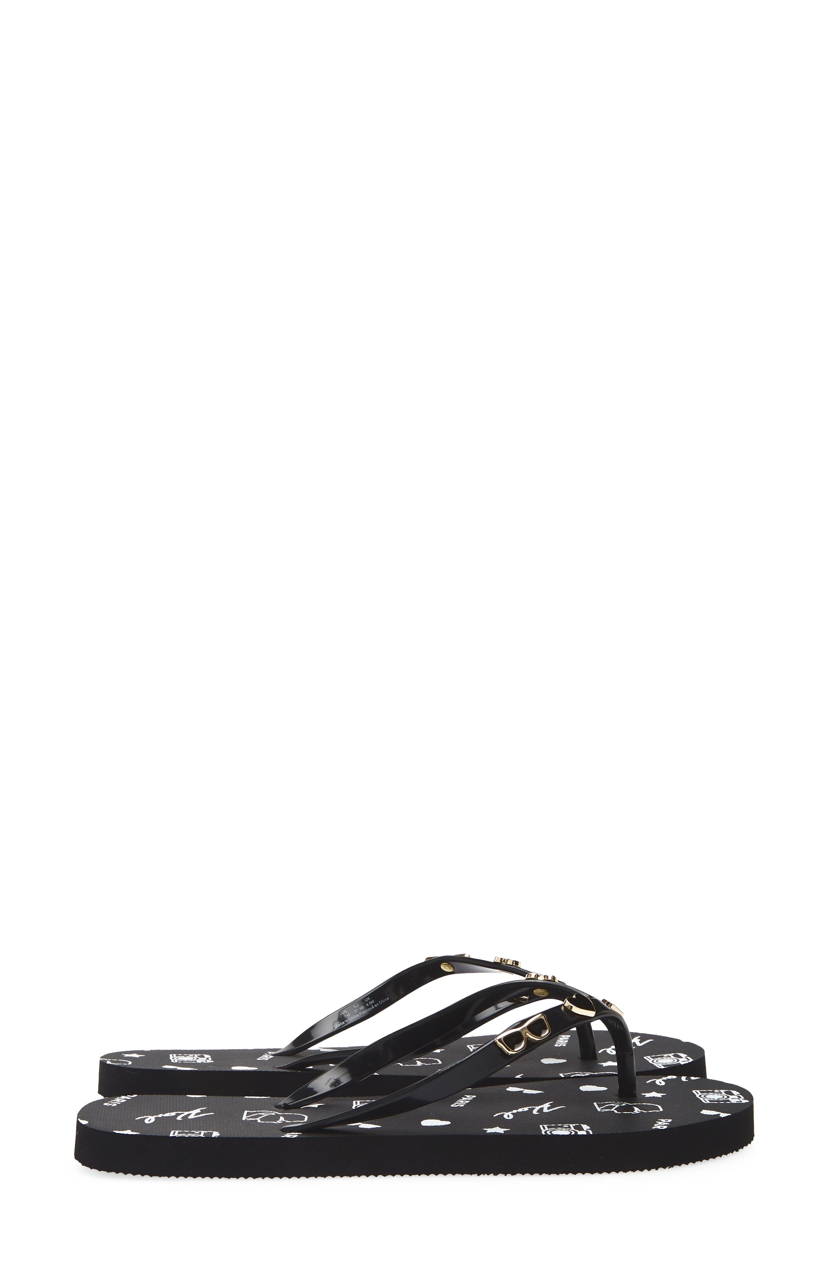 KARL LAGERFELD PARIS Zaid Flip Flop Sandal, Alternate, color, Black