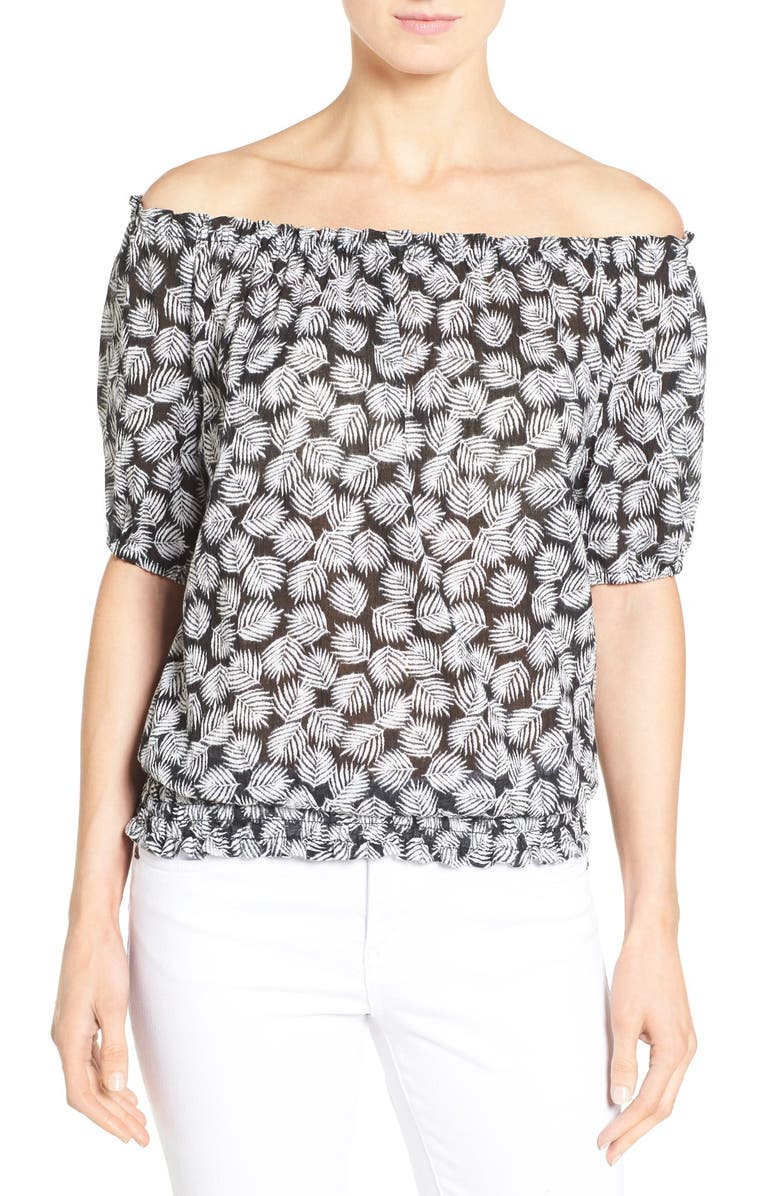 MICHAEL Michael Kors 'Alicante' Print Off the Shoulder Top, Main, color, 