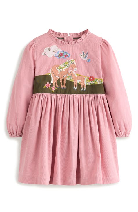 Mini Boden deals Rainbow Zoo Animals Jersey Fit & Flare Dress 5-6 Girls Short Sleeve