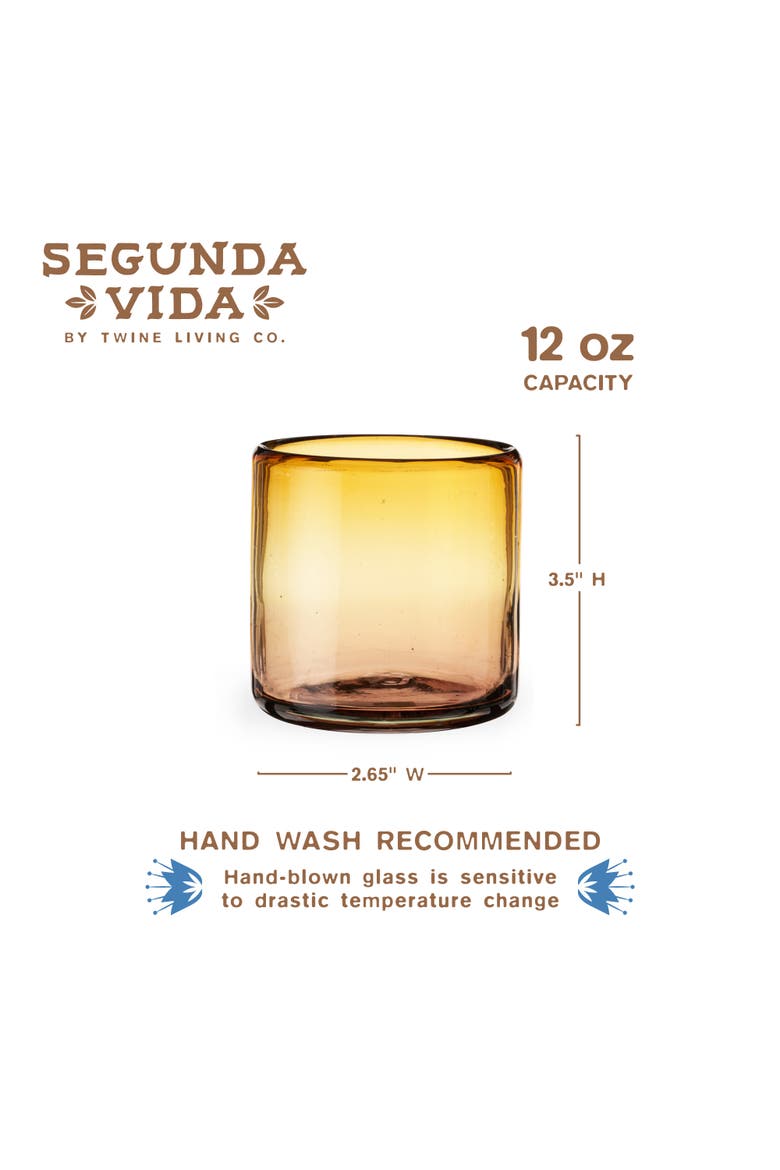 Segunda Vida El Ocaso Recycled Tumblers Set of 2, Alternate, color, Brown
