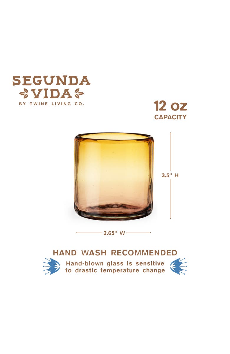 TWINE Segunda Vida El Ocaso Recycled Tumblers Set of 2, Alternate, color, Brown