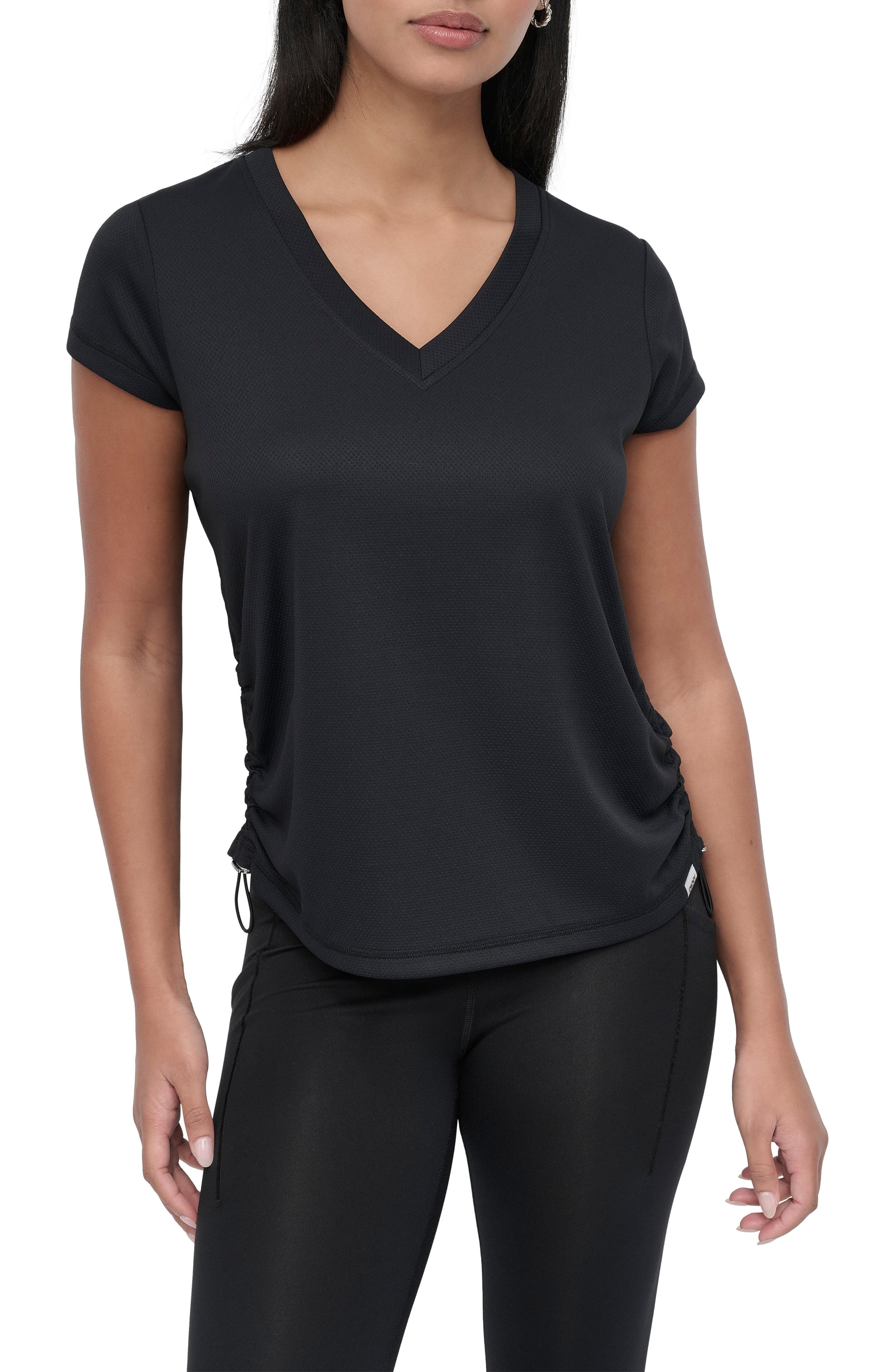 DKNY Side Ruched Tech T-Shirt