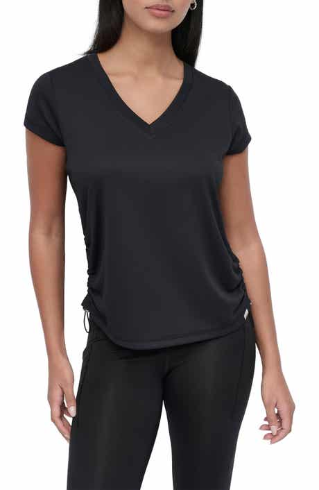 DKNY Side Ruched Tech T-Shirt