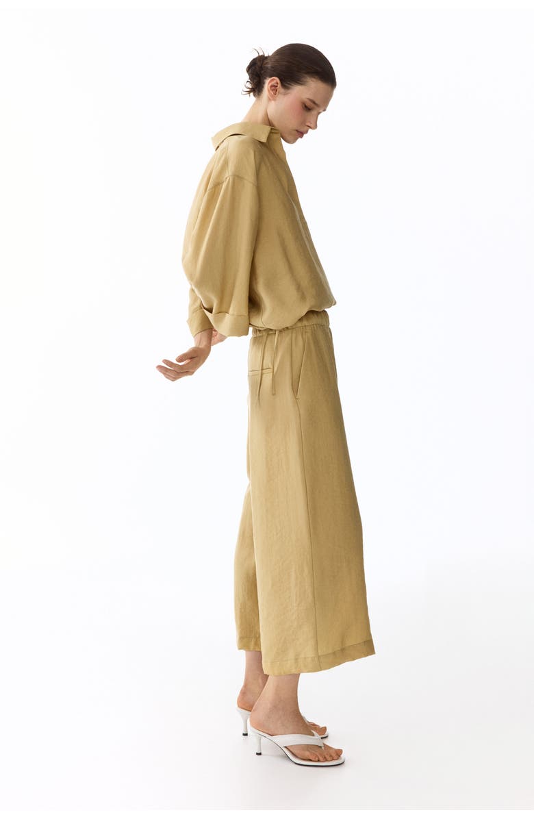 H&M Straight Lyocell-blend Trousers, Alternate, color, Beige