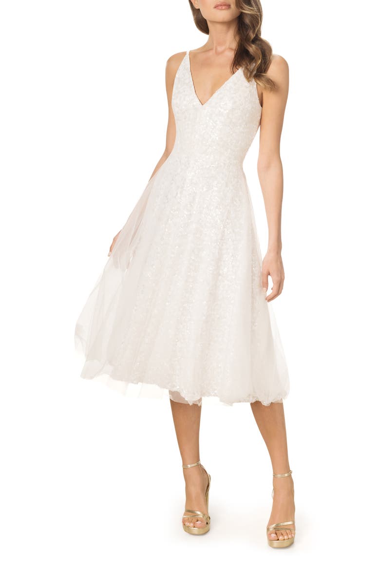 Courtney Sequin Midi Dress, Main, color, WHITE MULTI