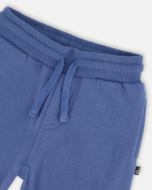 Deux Par Deux Fleece Sweatpants With Articulated Knees In Blue